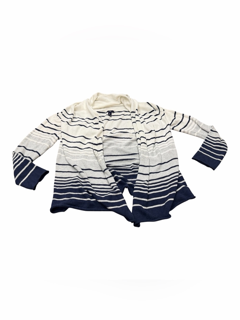 Gap Women’s Cardigan Oversized Sweater Striped Open, Size Large, Blue White